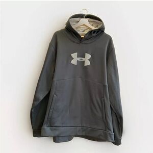 Under Armour Mens Black Hooded Sweatshirt Size 2XL Athletic Wear Loose Fit